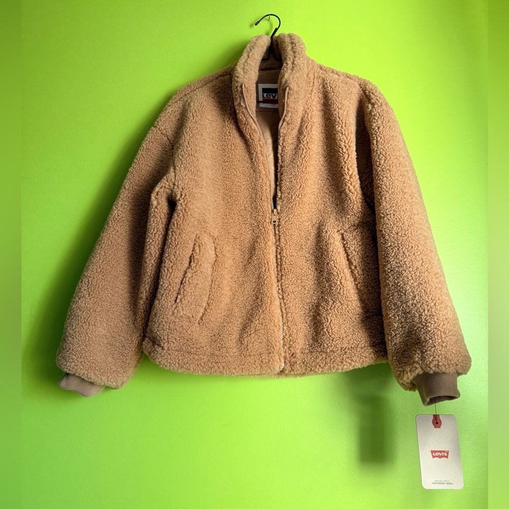 *NWT* XS Levi’s Sherpa Teddy Jacket | Chestnut/Caramel Brown